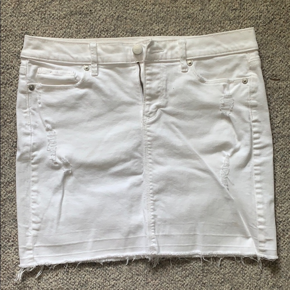 LOFT white denim skirt
